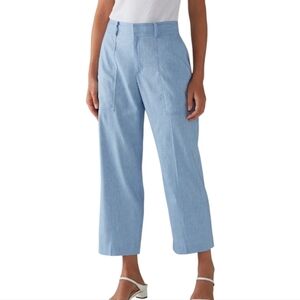 Club Monaco Linen Blend Hadarahh Pant Blue Women's 4